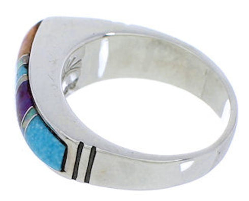 Sterling Silver Jewelry Turquoise Multicolor Ring Size 6-3/4 HS35457